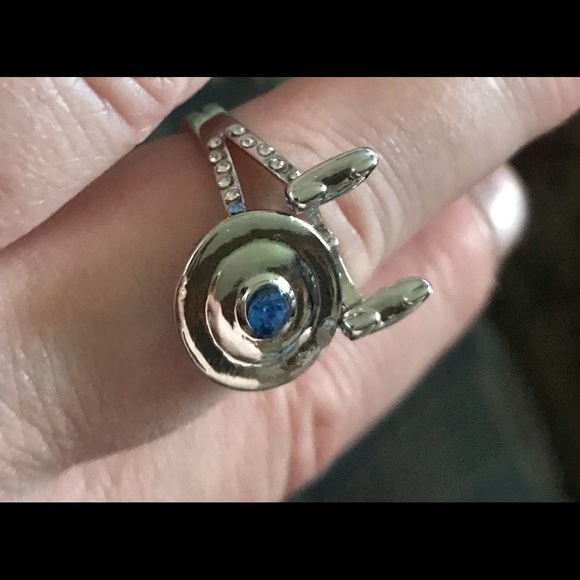 Starship Enterprise ring, 925 silver plated, 9 - Picture 4 of 5